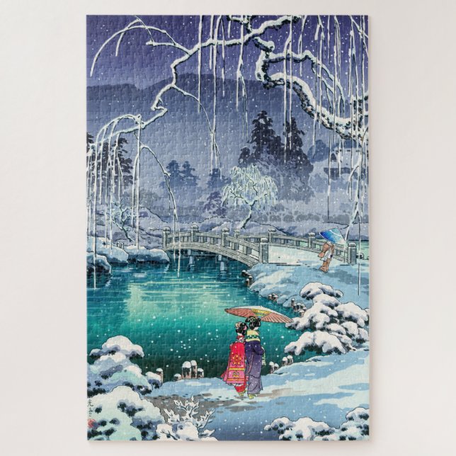 Tsuchiya Koitsu - Spring Snow at Maruyama Jigsaw Puzzle (Vertical)