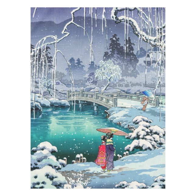 Tsuchiya Koitsu - Spring Snow at Maruyama Tablecloth (Front)
