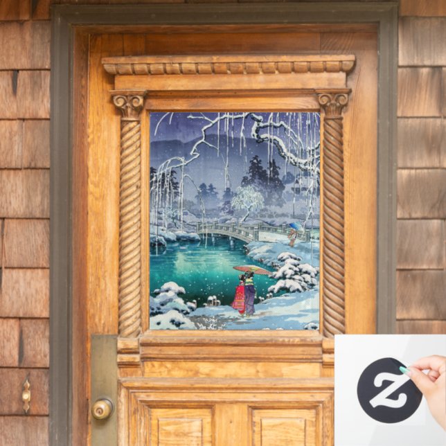 Tsuchiya Koitsu - Spring Snow at Maruyama Window Cling (Home Door)