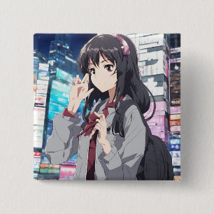 Tsugumi Kurosawa Original Can Badge 2 Inch Square Button