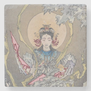 Tsukioka Yoshitoshi's Goddess in the Sea Stone Coaster