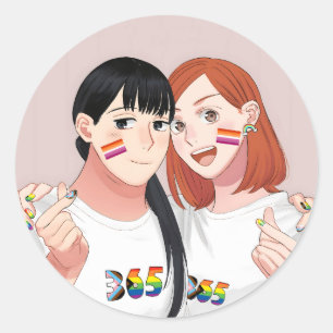 Tsukuritai Onna to Tabetai Onna   Pride Classic Round Sticker