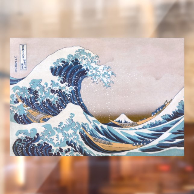 Tsunami Great Wave off Kanagawa Japan by Hokus Window Cling (Sheet 2)