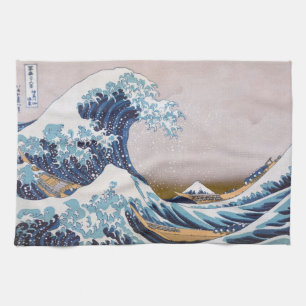Tsunami Great Wave off Kanagawa Japan by Hokusai Kitchen Towel