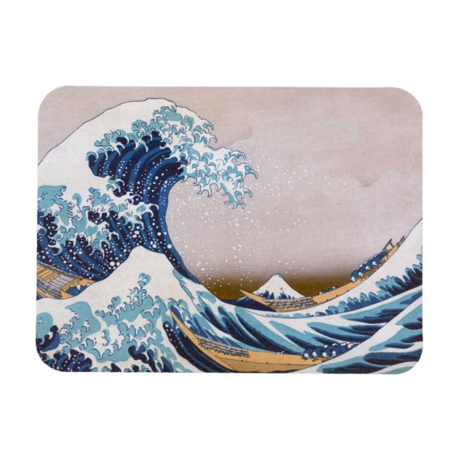 Tsunami Great Wave off Kanagawa Japan by Hokusai Magnet (Horizontal)