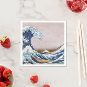 Tsunami Great Wave off Kanagawa Japan by Hokusai Napkin