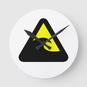Tsunami Hazard Sign Round Clock