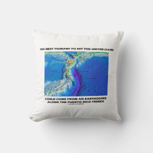 Tsunami Puerto Rico Trench (Plate Tectonics Earth) Throw Pillow