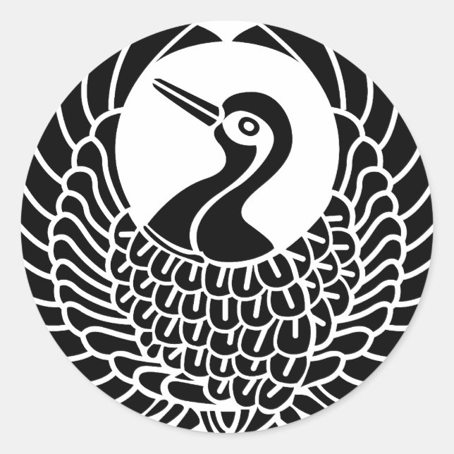 Tsuru Mon Classic Round Sticker (Front)