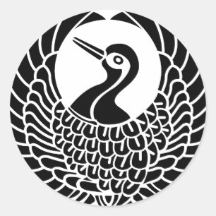 Tsuru-mon Classic Round Sticker