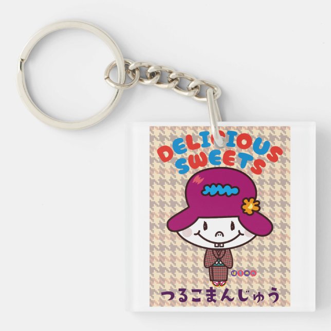 Tsuruko Manju Keychain (Front)