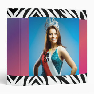 TT-Beauty Pageant Photo Zebra Gown Fade Binder