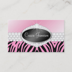 TT-Diamond Bliss Emblem Zebra Pink Photo Card
