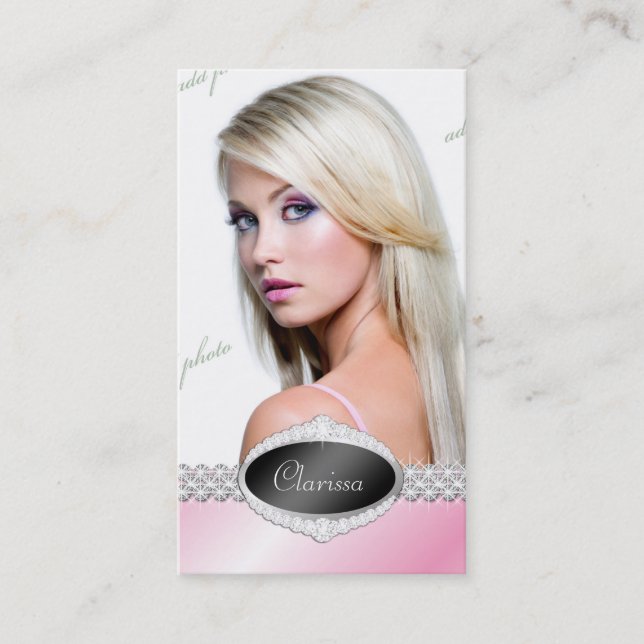 TT-Diamond Bliss Pink Beauty Pageant Photo Card (Front)