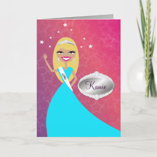 TT-Miss Beauty Princess Blonde   Congratz Card