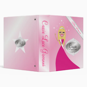 TT-Miss Beauty Princess   Pink Blonde Binder