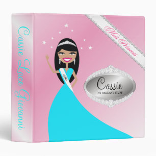 TT-Miss Beauty Princess   Turquoise Brunette Binder