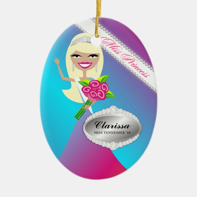 TT-Miss Princess Blonde Custom Photo Ornament (Front)