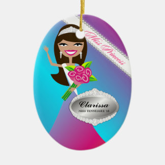 TT-Miss Princess Brunette Custom Photo Ornament