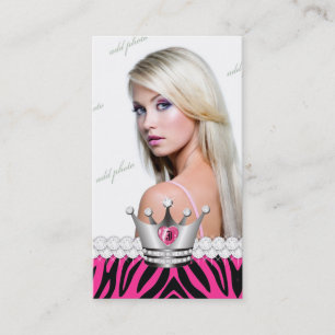 TT-Perfect Princess Pink  Zebra Diamonds Business Card
