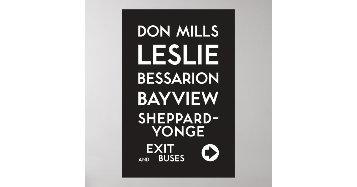 TTC Sheppard Don Mills Poster Zazzle