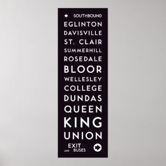 TTC - Southbound Stations Long Poster