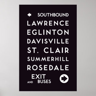 TTC - Southbound Stations Poster