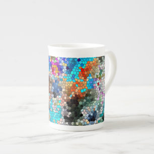 TTEQOTGCubismINV SGDRKDP BLUE Bone China Mug