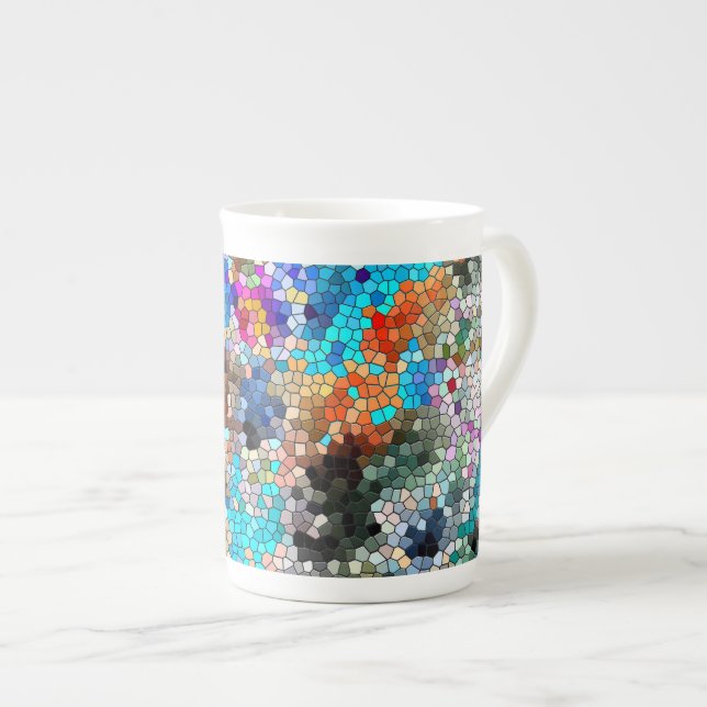 TTEQOTGCubismINV SGDRKDP BLUE Bone China Mug (Front Right)