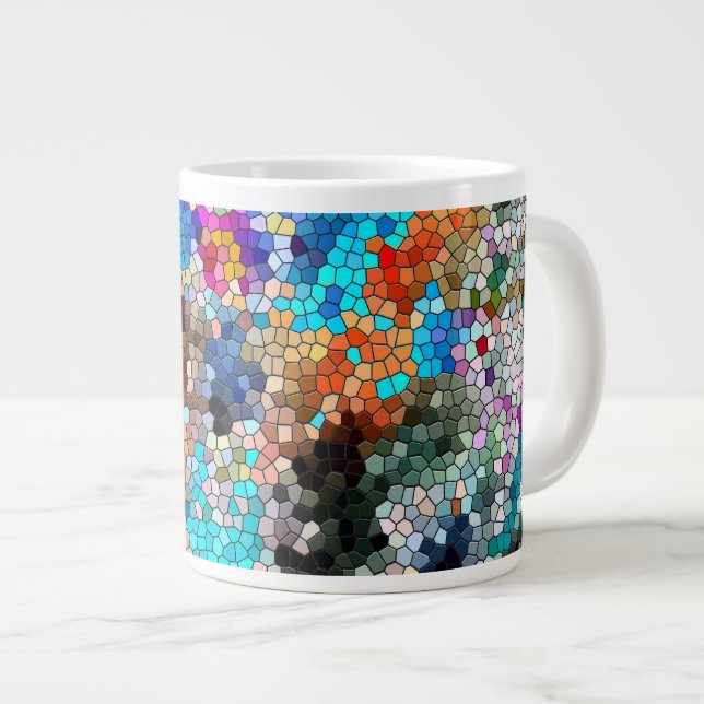 TTEQOTGCubismINV SGDRKDP BLUE Large Coffee Mug (Front Right)