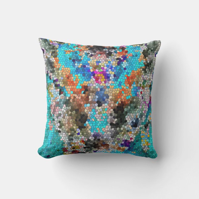 TTEQOTGCubismINV SGDRKDP BLUE Throw Pillow (Front)
