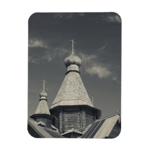 Ttraditional wooden Russian Orthodox church Magnet