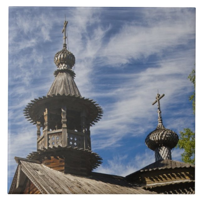 Ttraditional wooden Russian Orthodox church Tile (Front)