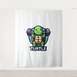 Tturtle squats funny tapestry