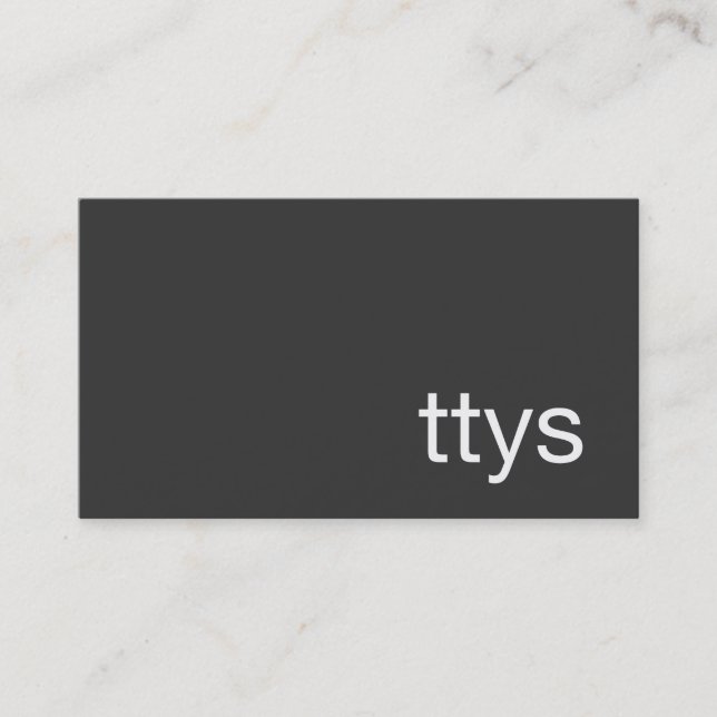 Ttys Networking Minimalistic Black Business Card (Front)