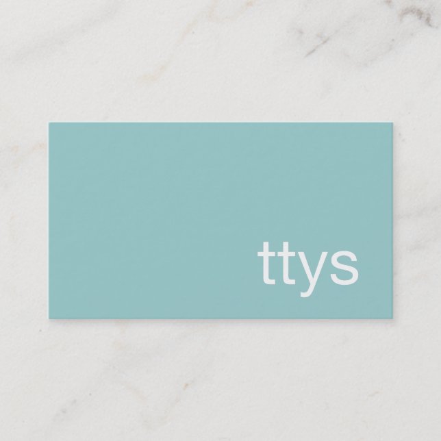 Ttys Networking Minimalistic Turquoise Blue Business Card (Front)