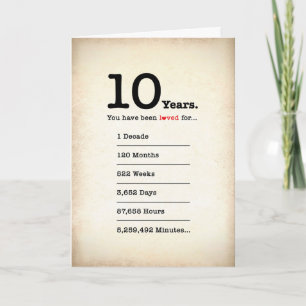 Tu as été aimé 10 ans, Carte d'anniversaire