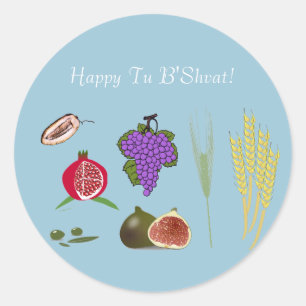 Tu Bishvat - 7 minim Classic Round Sticker