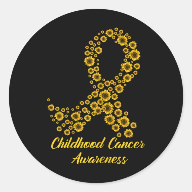 Tu Childhood Cancer Awareness Month Costume Yellow Classic Round Sticker (Front)