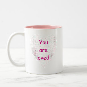 Tu es aimé, Pointillisme Coeur Mugs