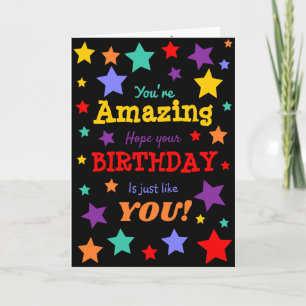 Tu es génial ! carte d'anniversaire colorée