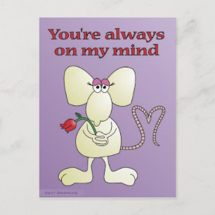 "Tu es toujours sur mon esprit rat" carte postale