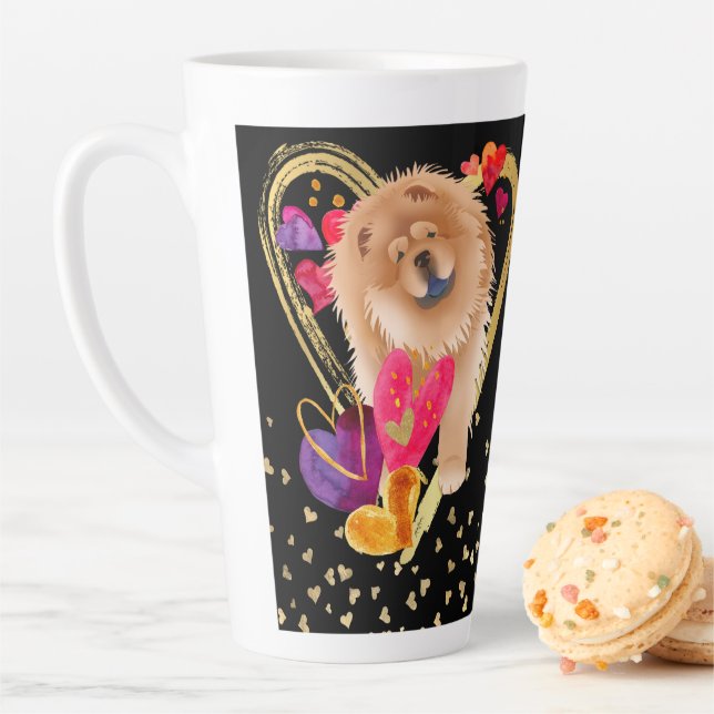 TU FAIS DE MON COEUR UN BLING - RedChow latte mug (En situation)