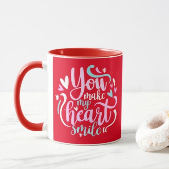 Tu fais sourire mon coeur de café Mug (Créateur téléchargé)