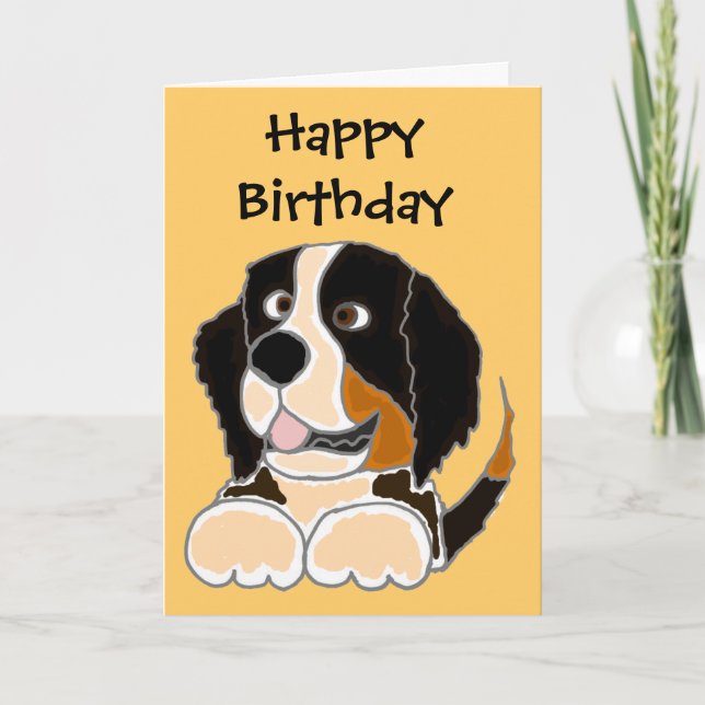 TU- Funny Bernese Mountain Dog Original Art Card (Front)