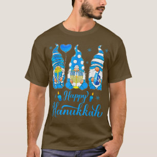 Tu Happy Hanukkah 2021 Gnome Menorah Dreidel Costu T-Shirt