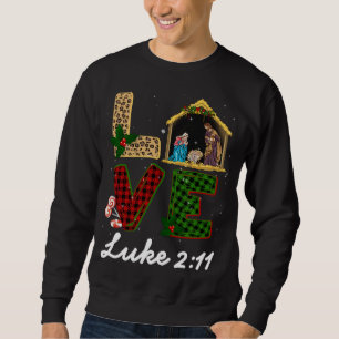 Tu Leopard Plaid Christmas Nativity Costume Christ Sweatshirt