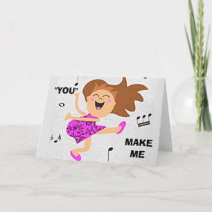 "TU ME FAIS SENTIR COMME DANSER" CARTE D'ANNIVERSA