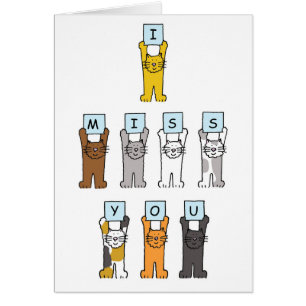 Tu Me Manques Mignonnes Chats Caricaturaux