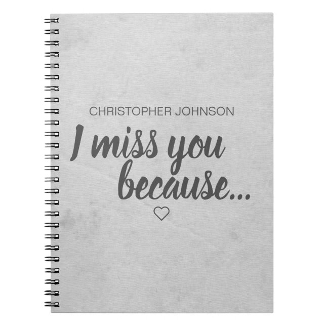Tu me manques parce que... Journal de conservation (Devant)
